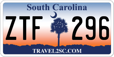 SC license plate ZTF296