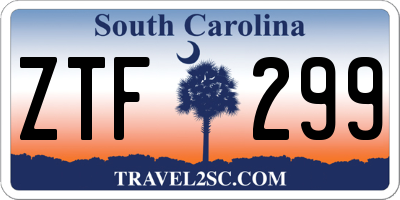 SC license plate ZTF299