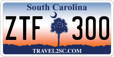 SC license plate ZTF300