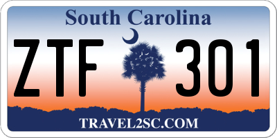 SC license plate ZTF301