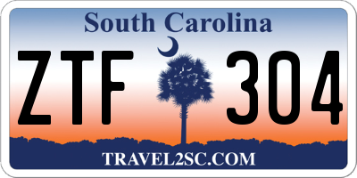 SC license plate ZTF304
