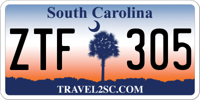 SC license plate ZTF305