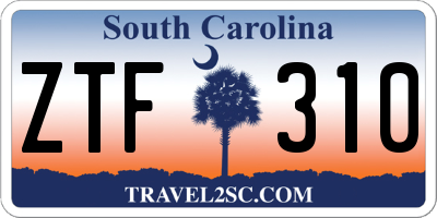 SC license plate ZTF310