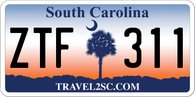 SC license plate ZTF311