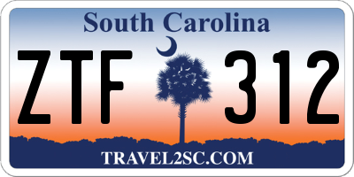 SC license plate ZTF312