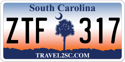 SC license plate ZTF317