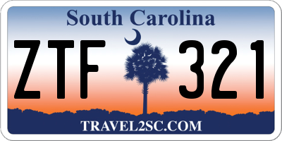 SC license plate ZTF321