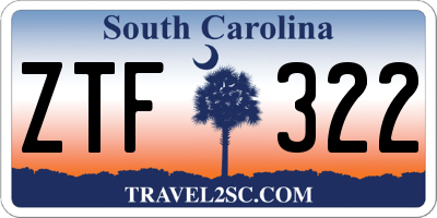 SC license plate ZTF322