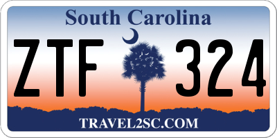 SC license plate ZTF324