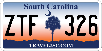 SC license plate ZTF326