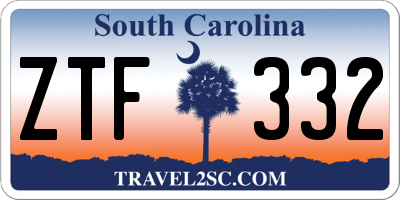 SC license plate ZTF332