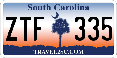 SC license plate ZTF335
