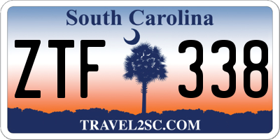 SC license plate ZTF338