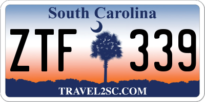 SC license plate ZTF339