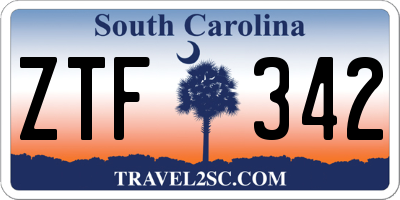 SC license plate ZTF342