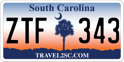 SC license plate ZTF343