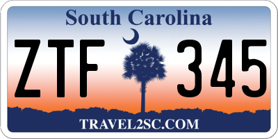 SC license plate ZTF345