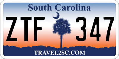 SC license plate ZTF347