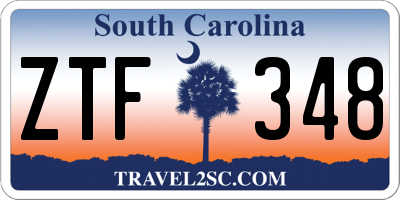 SC license plate ZTF348