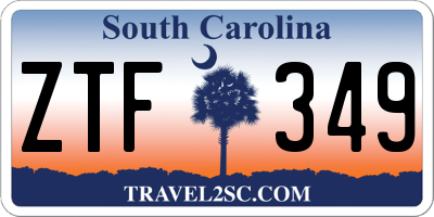 SC license plate ZTF349