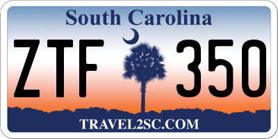 SC license plate ZTF350