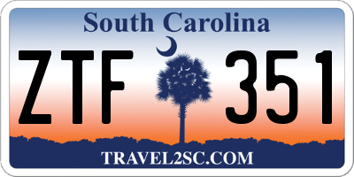 SC license plate ZTF351