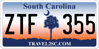 SC license plate ZTF355