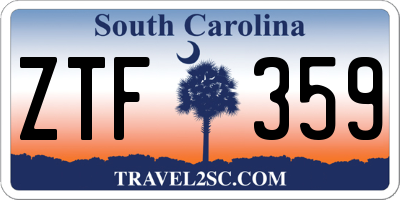 SC license plate ZTF359