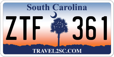 SC license plate ZTF361