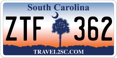 SC license plate ZTF362
