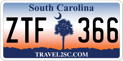 SC license plate ZTF366