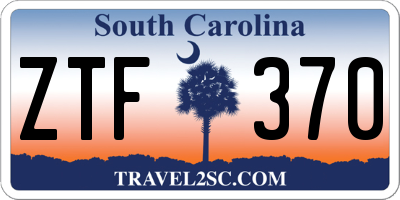 SC license plate ZTF370