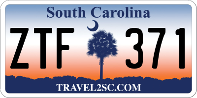 SC license plate ZTF371