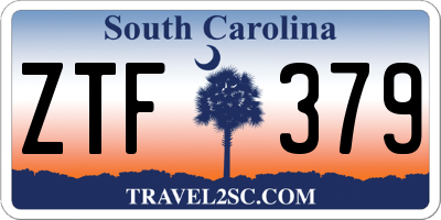 SC license plate ZTF379