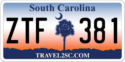 SC license plate ZTF381