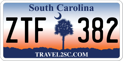 SC license plate ZTF382