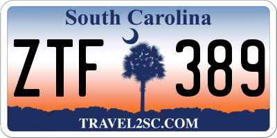 SC license plate ZTF389