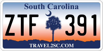 SC license plate ZTF391