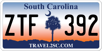 SC license plate ZTF392