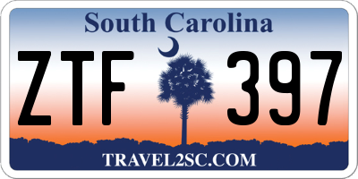 SC license plate ZTF397