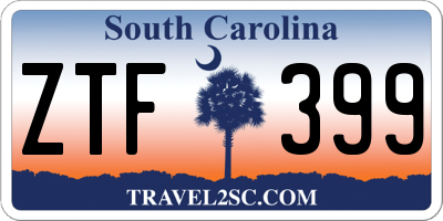 SC license plate ZTF399