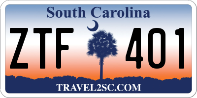 SC license plate ZTF401