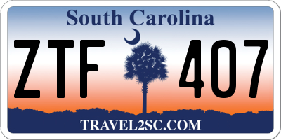 SC license plate ZTF407