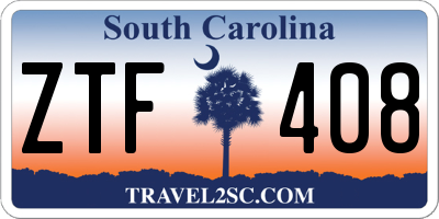 SC license plate ZTF408