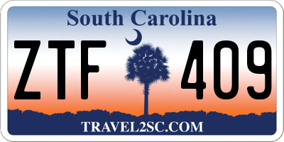 SC license plate ZTF409