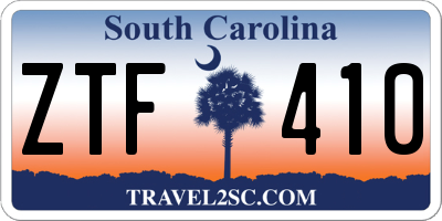 SC license plate ZTF410