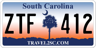 SC license plate ZTF412