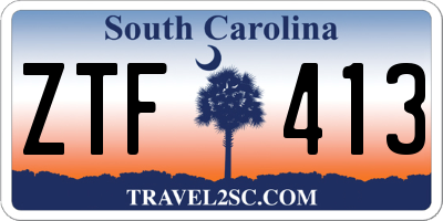 SC license plate ZTF413