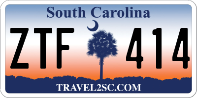 SC license plate ZTF414