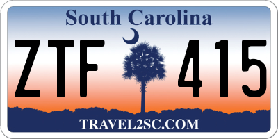 SC license plate ZTF415